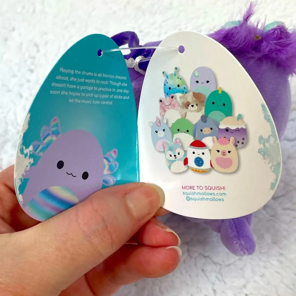 Squishmallows Monica Axolotl Clip 3.5”